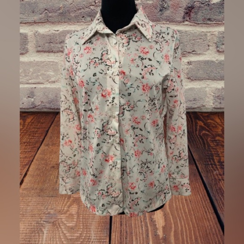 Women’s vintage donnkenny floral blouse shirt size 14